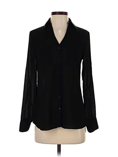 Pre-owned Express Long Sleeve Blouse In Black