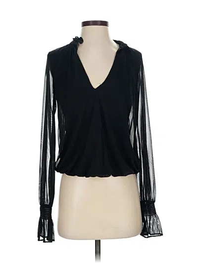 Pre-owned Express Long Sleeve Blouse In Black