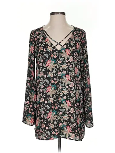 Pre-owned Express Long Sleeve Blouse In Black