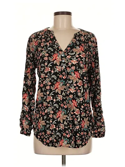 Pre-owned Express Long Sleeve Blouse In Black