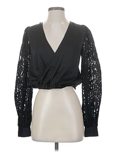 Pre-owned Express Long Sleeve Blouse In Black