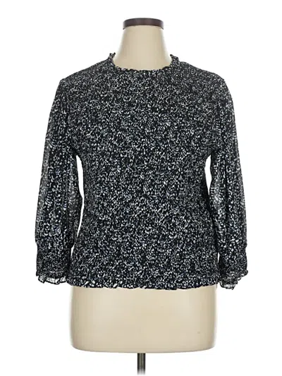 Pre-owned Express Long Sleeve Blouse In Black