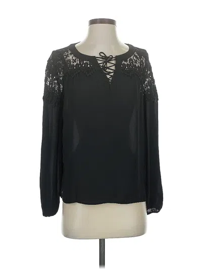 Pre-owned Express Long Sleeve Blouse In Black