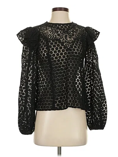 Pre-owned Express Long Sleeve Blouse In Black
