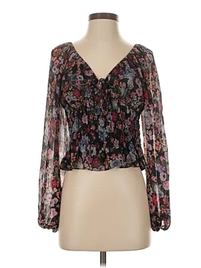 Pre-owned Express Long Sleeve Blouse In Black