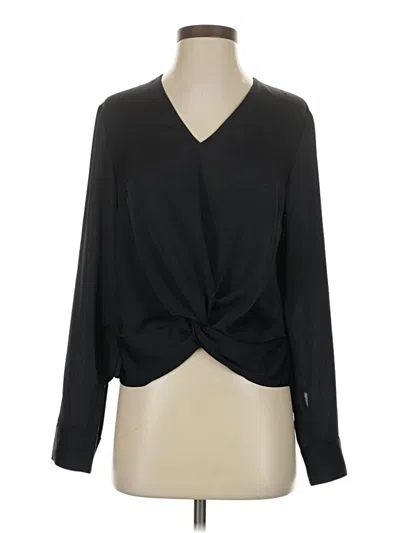 Pre-owned Express Long Sleeve Blouse In Black