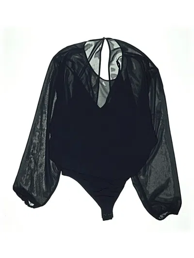 Pre-owned Express Long Sleeve Blouse In Black