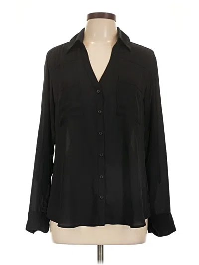 Pre-owned Express Long Sleeve Blouse In Black