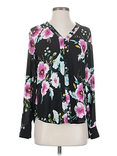 Pre-owned Express Long Sleeve Blouse In Black