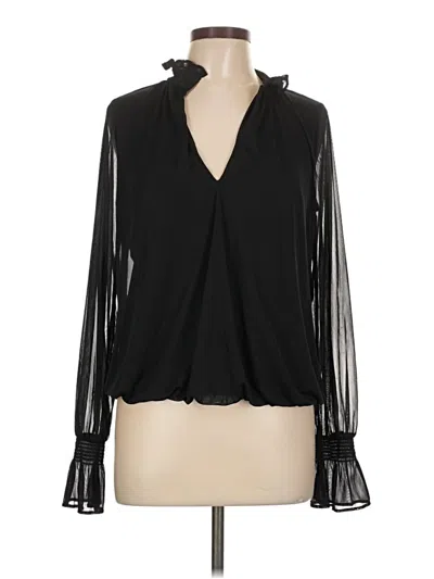 Pre-owned Express Long Sleeve Blouse In Black