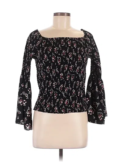 Pre-owned Express Long Sleeve Blouse In Black
