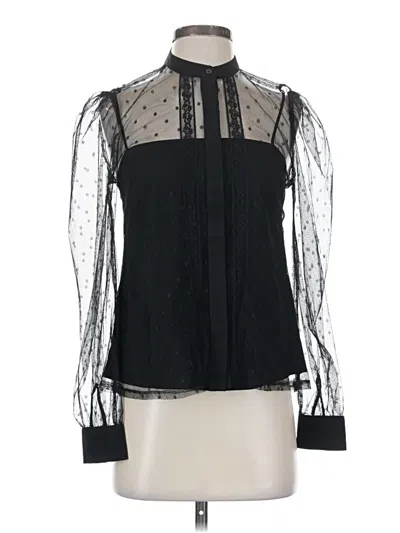 Pre-owned Express Long Sleeve Blouse In Black