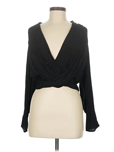 Pre-owned Express Long Sleeve Blouse In Black