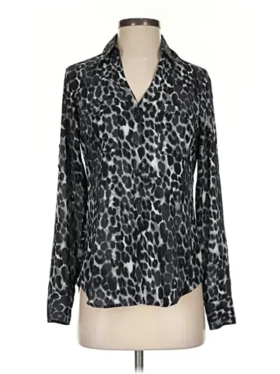 Pre-owned Express Long Sleeve Blouse In Black