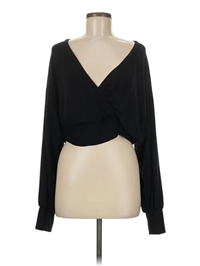 Pre-owned Express Long Sleeve Blouse In Black
