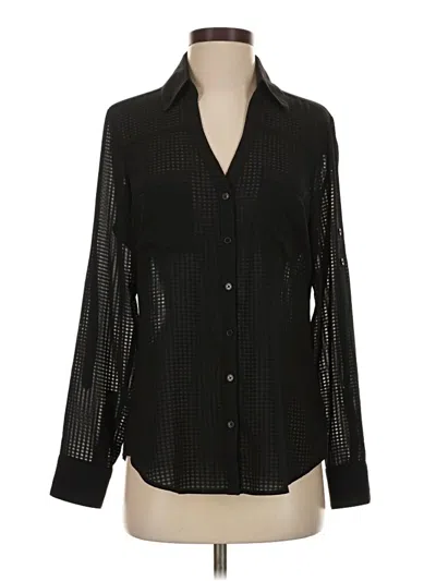 Pre-owned Express Long Sleeve Blouse In Black