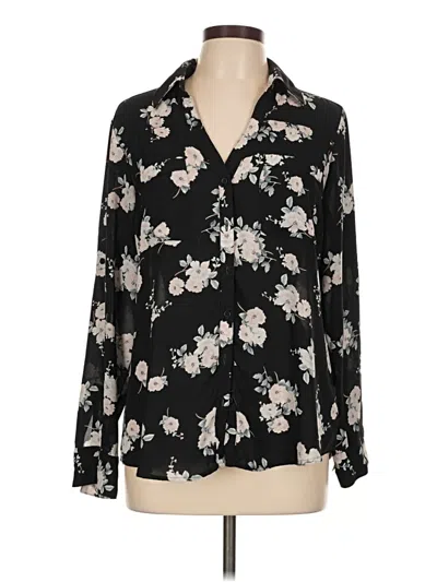 Pre-owned Express Long Sleeve Blouse In Black