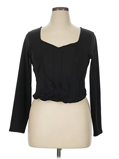 Pre-owned Express Long Sleeve Blouse In Black