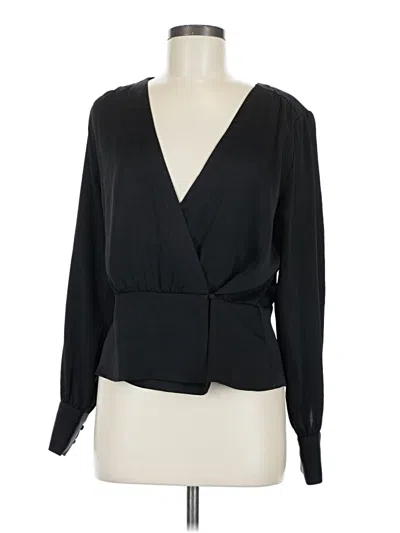 Pre-owned Express Long Sleeve Blouse In Black