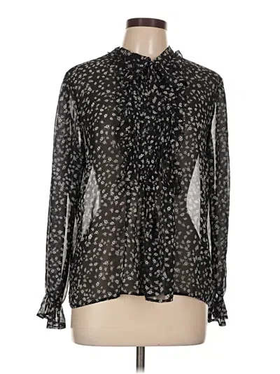 Pre-owned Express Long Sleeve Blouse In Black