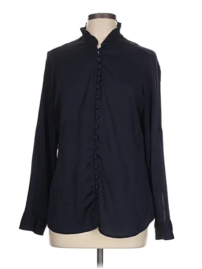 Pre-owned Express Long Sleeve Blouse In Black