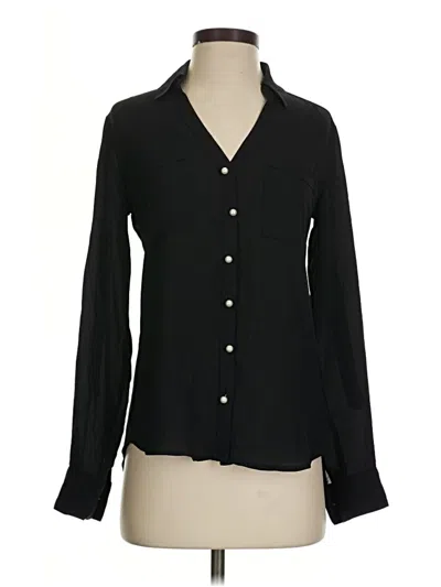 Pre-owned Express Long Sleeve Blouse In Black