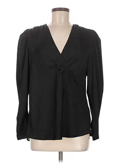 Pre-owned Express Long Sleeve Blouse In Black