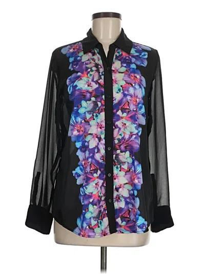 Pre-owned Express Long Sleeve Blouse In Black