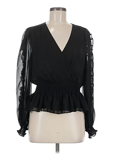 Pre-owned Express Long Sleeve Blouse In Black