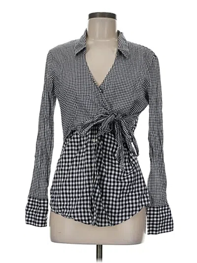 Pre-owned Express Long Sleeve Blouse In Black