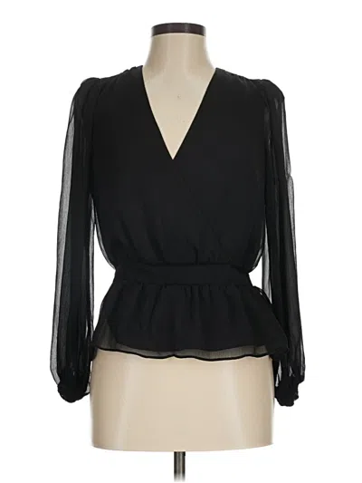 Pre-owned Express Long Sleeve Blouse In Black