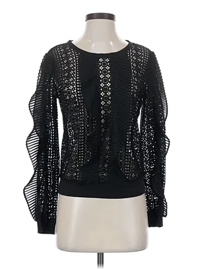 Pre-owned Express Long Sleeve Blouse In Black