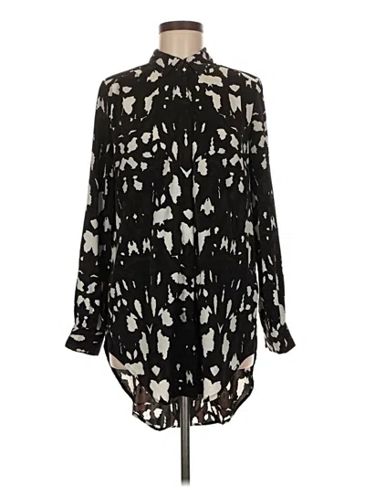Pre-owned Express Long Sleeve Blouse In Black