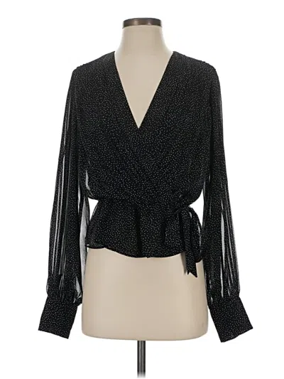 Pre-owned Express Long Sleeve Blouse In Black