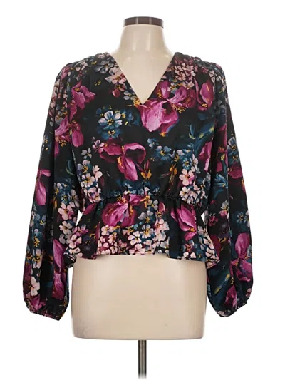 Pre-owned Express Long Sleeve Blouse In Black