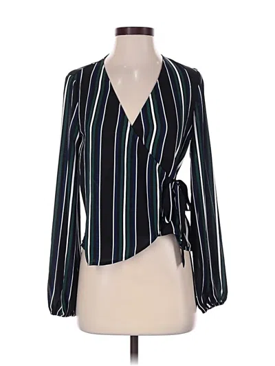 Pre-owned Express Long Sleeve Blouse In Black