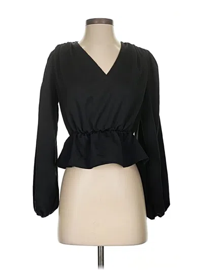 Pre-owned Express Long Sleeve Blouse In Black