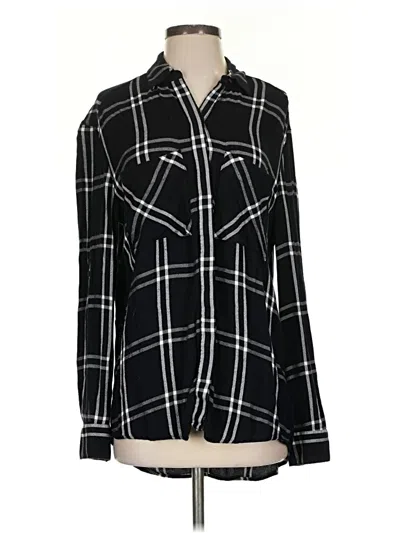 Pre-owned Express Long Sleeve Blouse In Black