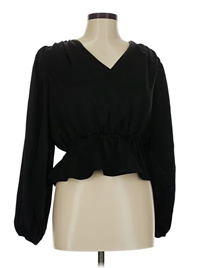 Pre-owned Express Long Sleeve Blouse In Black
