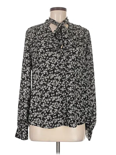 Pre-owned Express Long Sleeve Blouse In Black