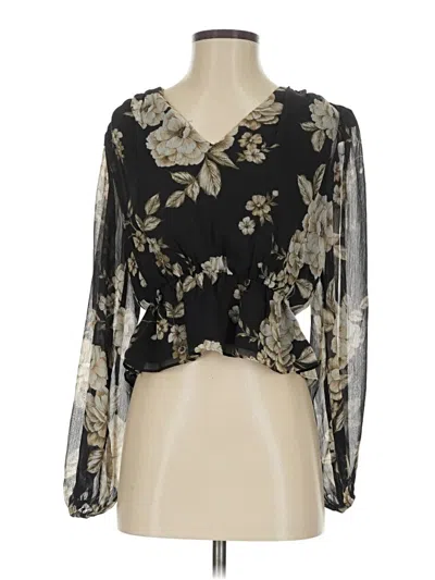Pre-owned Express Long Sleeve Blouse In Black