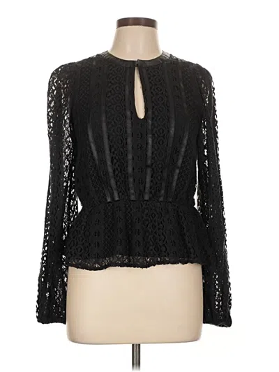 Pre-owned Express Long Sleeve Blouse In Black