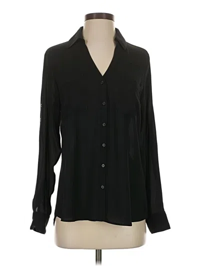 Pre-owned Express Long Sleeve Blouse In Black
