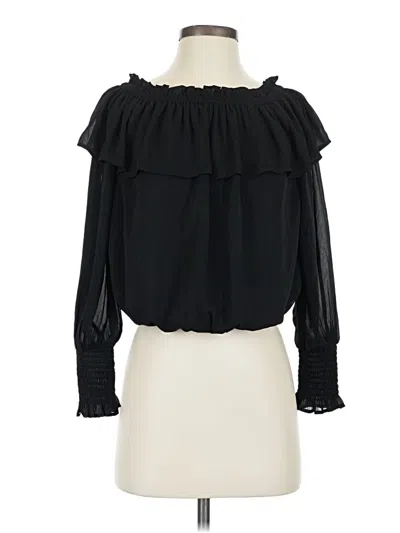 Pre-owned Express Long Sleeve Blouse In Black