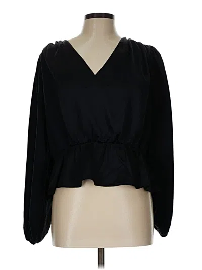 Pre-owned Express Long Sleeve Blouse In Black
