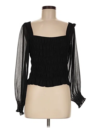 Pre-owned Express Long Sleeve Blouse In Black