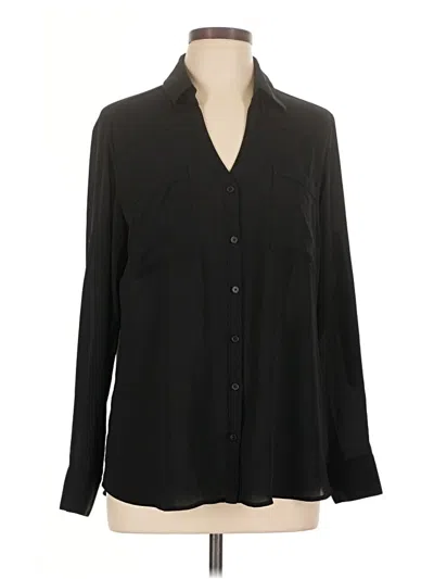 Pre-owned Express Long Sleeve Blouse In Black