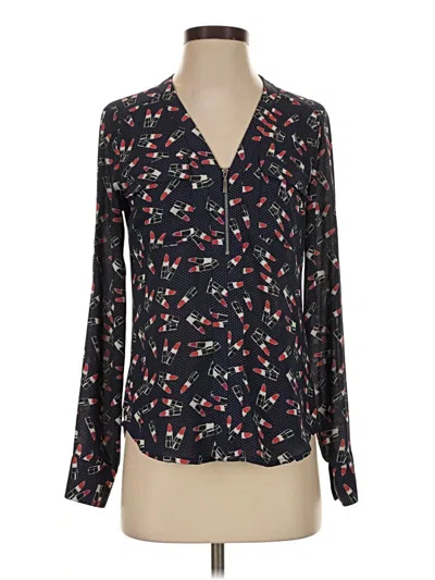 Pre-owned Express Long Sleeve Blouse In Black