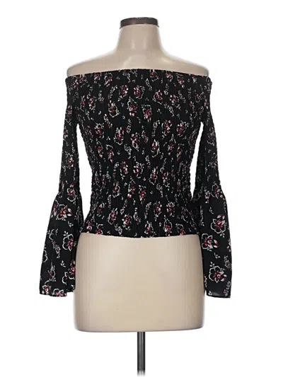 Pre-owned Express Long Sleeve Blouse In Black