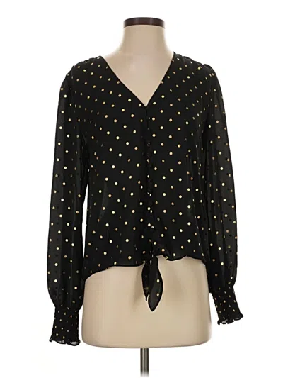 Pre-owned Express Long Sleeve Blouse In Black